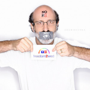 RIGHT: Karl Frisch. LEFT: A family of NOH8 Supporters who volunteered ...