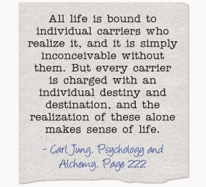 All life is bound to individual carriers who realize it, and it is ...