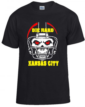 Die Hard Kansas City Football Skull Short Sleeve T-Shirt