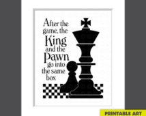 Instant Download, KING AND PAWN, bl ack and white typography quote ...