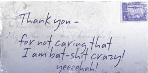 bahahaha bat shit crazy is one of my favorite quotes!