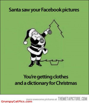 Santa Looking At Facebook Very Funny Quote Picture