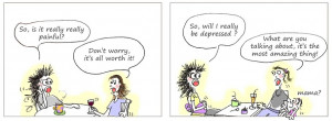 cartoon comics pregnancy third trimester 3 fear questions baby blues
