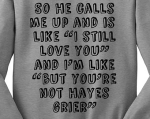 Grey Crewneck Hayes Grier So He Cal ls Me Up Sweatshirt Gray Sweater ...
