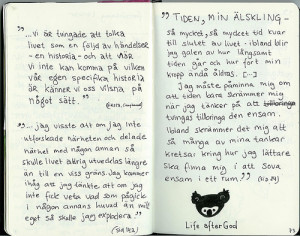 Different journaling styles in my Moleskine diary