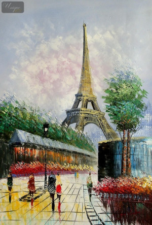 Paris Eiffel Tower Oil Painting