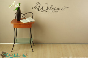 Welcome to Our Home Typographic Quote Vinyl Wall Art Graphics Decals ...