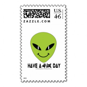 Alien Smiley Face Postage Stamp From Zazzle