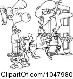 1047980-Cartoon-Black-And-White-Outline-Design-Of-A-Babysitter ...