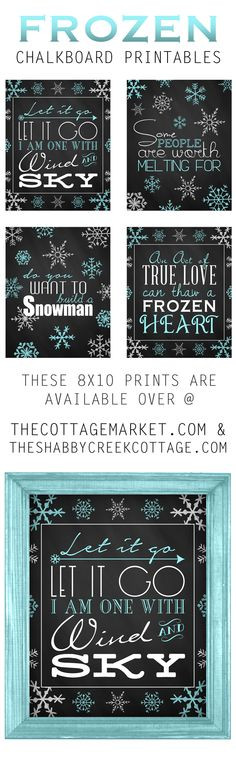 Free Printable Frozen Inspired Chalkboard Art - The Cottage Market # ...