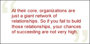 ... relationships. So if you fail to build those relationships, your