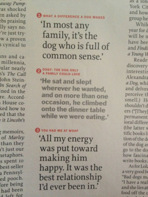 Dog quotes Time magazine, Jan 17, 2011