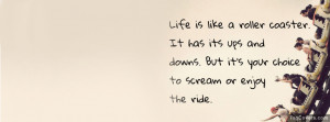 Life Inspirational timeline Cover: Life is like a roller coaster