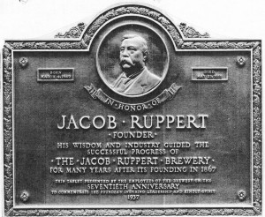 Honor Jaob, Jaob Ruppert, Jacobs Ruppert, Ruppert Brewery