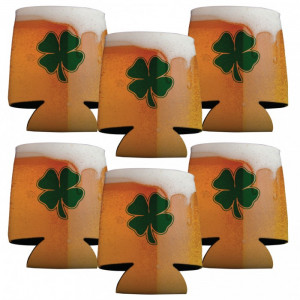 St. Patrick's Day Koozie - Set of 12 - Beer of Mug with Clover Design