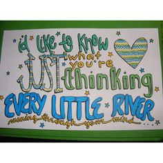 Somebody's Heartbreak Lyric Drawing ($5) liked on Polyvore More