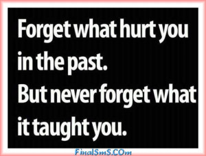 Forget what hurt you in the past , but never forget what it taught you ...