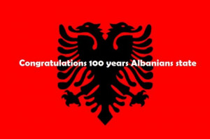 ... state, albania, black, congratulations, flag, forever, quote, red