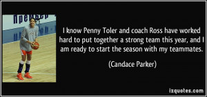Penny Toler and coach Ross have worked hard to put together a strong ...