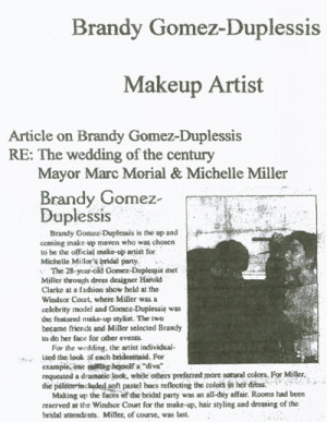 ... makeup artist of choice for Michelle Miller & Marc Morial wedding