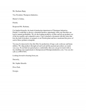 Quotation Cover Letter Sample