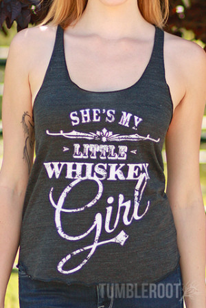 Whiskey girl country music racer back tank top