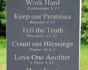 ... Bible Verses Rules Sign, Wood Sign, Christian Values, Family Values