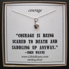 Silver Cowboy Hat Charm Necklace - QUOTE CARD - COURAGE - A Life ...