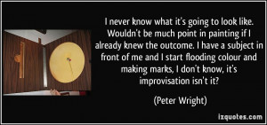 ... marks, I don't know, it's improvisation isn't it? - Peter Wright