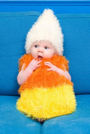 Cutest candy corn costume for baby from Pretty Kitty Knitty City