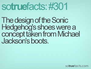 The design of the Sonic Hedgehog's shoes were a concept taken from ...