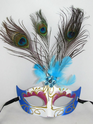 Peacock Feather Eye Mask Dress Up For Masquerade Party Ball Halloween