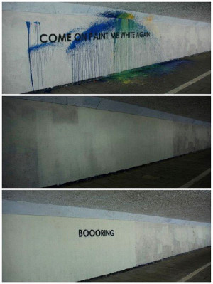 Funny photos funny white wall graffiti painting