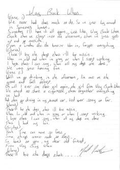 Way Back When - Kodaline #lyrics #handwrittenlyrics #digitalscrapbook ...