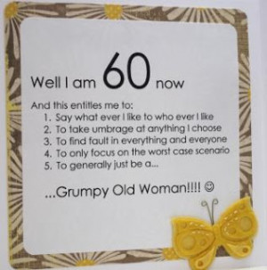 Funny 60th Birthday Card , with Poem sarcasm about someone's ageing ...