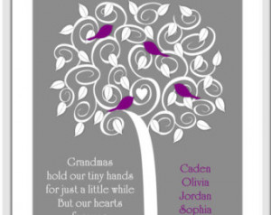 Grandma Tree of Love Grandma Quote Love Poem Birds Gray Purple Family ...