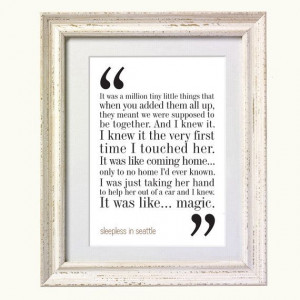 Sleepless In Seattle Movie Quote. Typography Print. 8x10 on A4 ...
