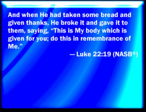 Images of Bible Sayings of Luke 22 19