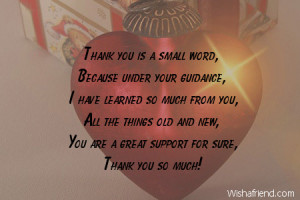Thank you is a small word,