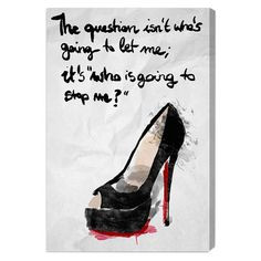 ... , showcasing an iconic quote and watercolor high heel motif. ... More