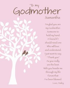 GODMOTHER Gift - Personalized Godmother Print - Gift for Godparents ...