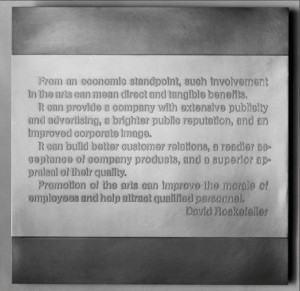 Hans Haacke On Social Grease (quote David Rockefeller; one of six ...
