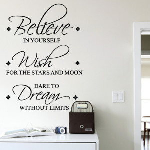 geloven wensen droom muur stickers citaten en zeggen decoratieve muur ...