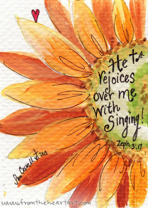 orange daisy he rejoices over me print zeph 3 17 the orange daisy he ...