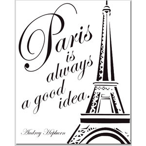 ... Quote Print with Eiffel Tower Image - Choose Your Colors - Black and
