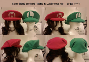 Mario and Luigi Hats by LiliNeko