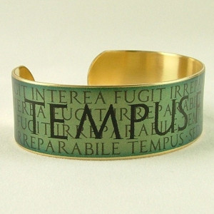 ... Quote - Roman Poet Virgil - Latin Brass Cuff Bracelet - Ancient Rome