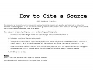 Cite Your Sources (MLA)