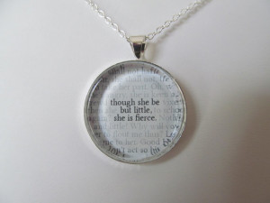 Though she be but little, she is fierce Shakespeare Quote Silver Glass ...
