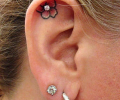 Small Tattoo and Ear Piercings